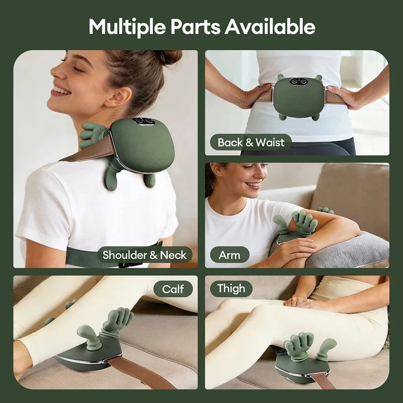Wireless Bionic Finger Neck Shoulder Massager Shawl, Brushless Motor Deep Tissue Kneading Massager for Cervical Trapezius Pain R