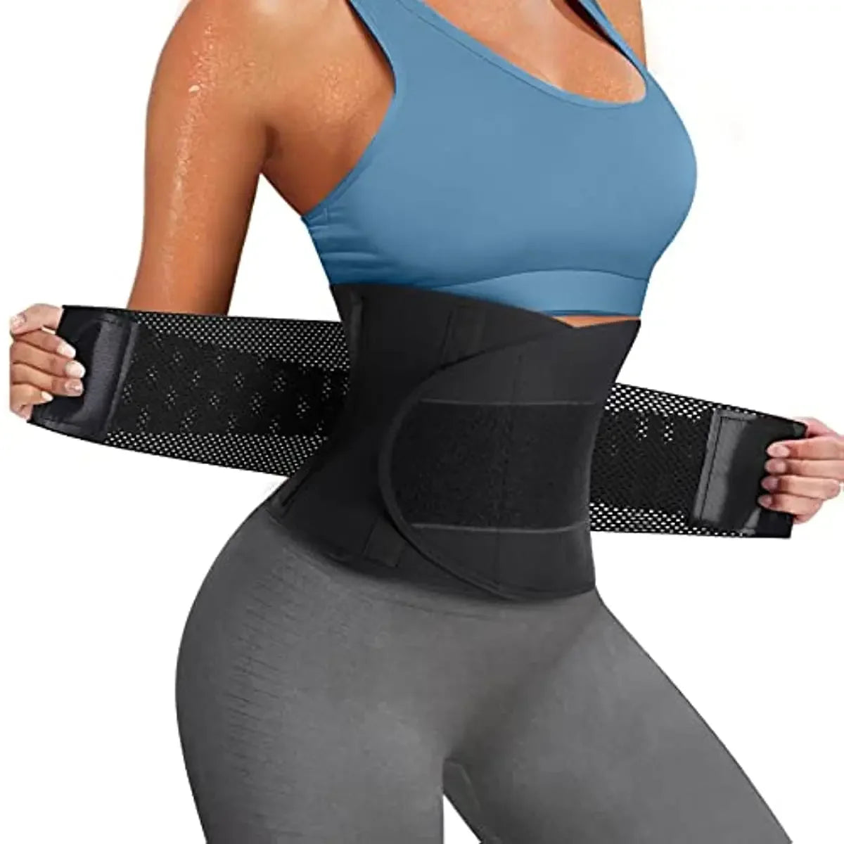 Women Sauna Sweat Abdomen Trimmer Belt Waist Trainer Slimming Body Shaper Corset Workout Belly Slim Fat Burner Girdles