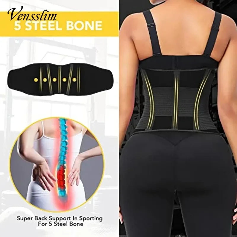 Women Sauna Sweat Abdomen Trimmer Belt Waist Trainer Slimming Body Shaper Corset Workout Belly Slim Fat Burner Girdles