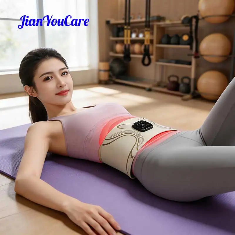EMS Low-Frequency Pulse Waist Pulse Massager Full-Burning Fitness 7 Modes Hot Compress Abdomen Massage Body Shaping