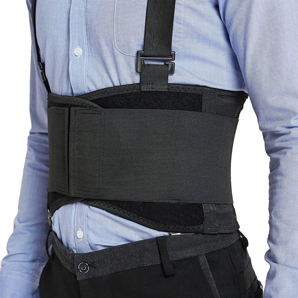 1Piece Work Back Brace for Men Women,Adjustable Lower Back Support Belt with Suspenders for Heavy Lifting Safety & Protection