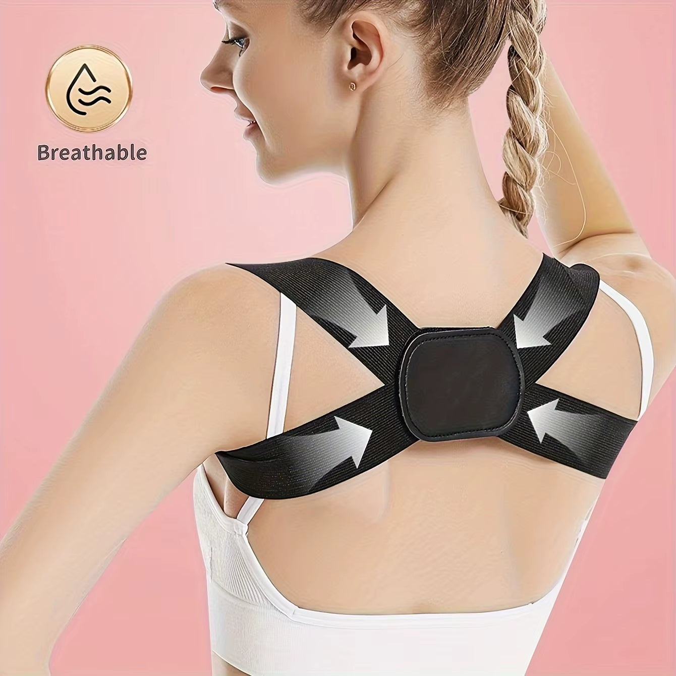 Ladies' Breathable Invisible Posture Corrector - Fashionable and Comfortable Back Support Accessory